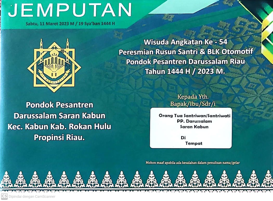 Acara Wisuda dan Silaturrahmi Keluarga Besar Darussaalam